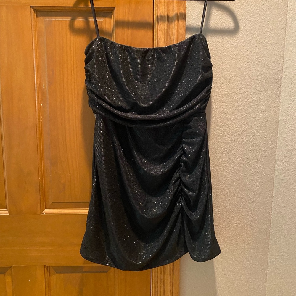 Lucy in the Sky Black Glitter Dress